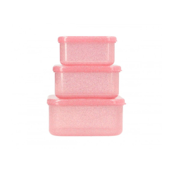 Σετ 3 Φαγητοδοχείων Glitter Pink Από Την Tutete