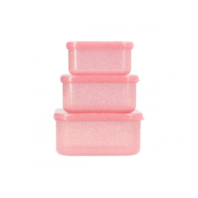 Σετ 3 Φαγητοδοχείων Glitter Pink Από Την Tutete