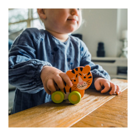 Tίγρης Push & Pull Orange Tree Toys