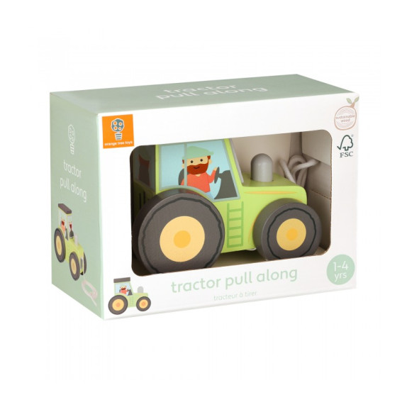Τρακτέρ Famyard  Pull Along Orange Tree Toys