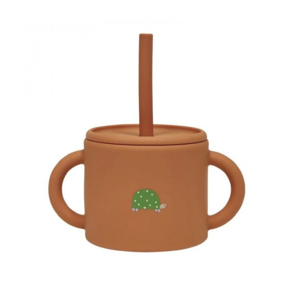 Ποτηράκι Σιλικόνης Με Καλαμάκι Enkei Κεραμιδι Oyoy