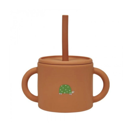 Ποτηράκι Σιλικόνης Με Καλαμάκι Enkei Κεραμιδι Oyoy