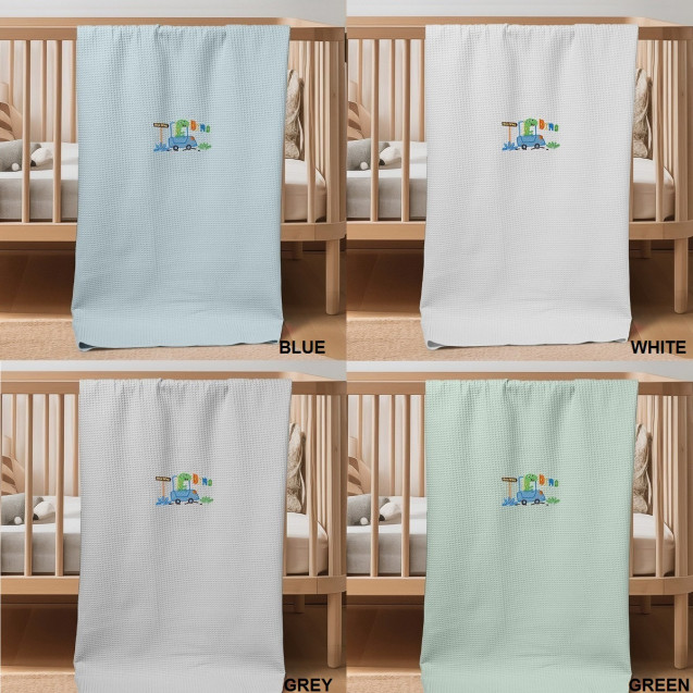 Κουβερτα Πικε Κουνιας110X140 Adam Home Dino - Blue