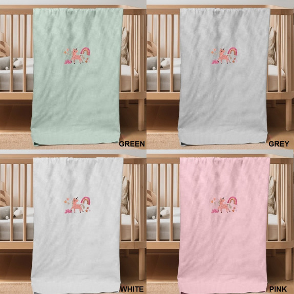Κουβερτα Πικε Κουνιας110X140 Adam Home Unicorn - Grey
