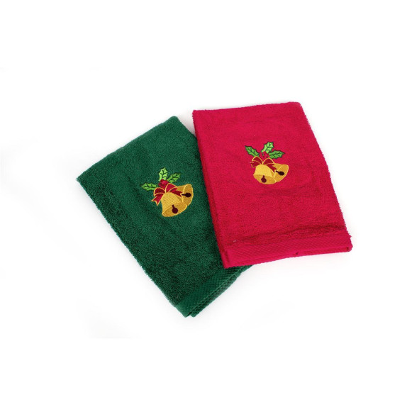 Χριστουγεννιάτικο Σετ Πετσέτες 2 τεμ Dimcol Bells...