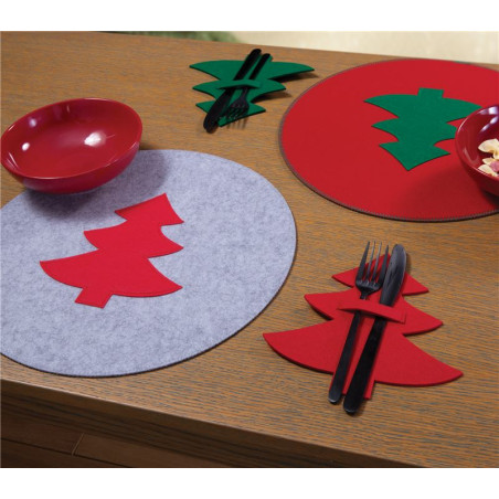 Χριστουγεννιάτικο Σουπλά Nef-Nef Felt Tree 2 Τμχ Grey D38