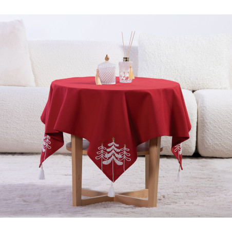 Χριστουγεννιάτικο Τραπεζομάντηλο Nef-Nef Elegant Christmas Red 100x100