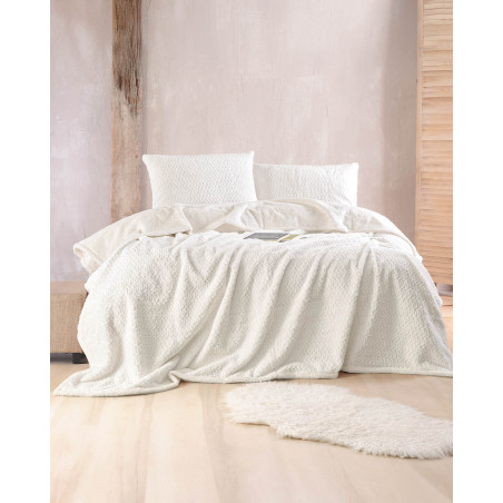 BLISS ΛΕΥΚΟ - ΣΕΤ ΚΟΥΒΕΡΤΑ ΓΟΥΝΙΝΗ ΜΕ ΜΑΞΙΛΑΡΟΘΗΚΕΣ