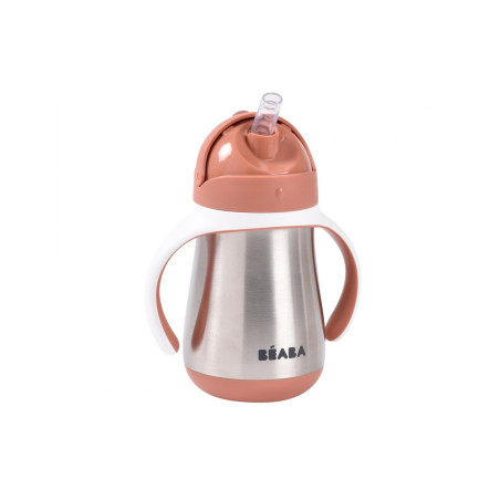 Μπουκάλι Θερμός Ανοξείδωτο Με Λαβές 250ml +8μ Terracotta BR78726