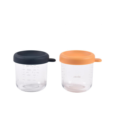 Γυάλινα Δοχεία Αποθήκευσης Φαγητού 2τεμ 250ml Night Blue/Honey BR78717