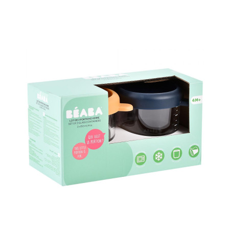 Γυάλινα Δοχεία Αποθήκευσης Φαγητού 2τεμ 250ml Night Blue/Honey BR78717