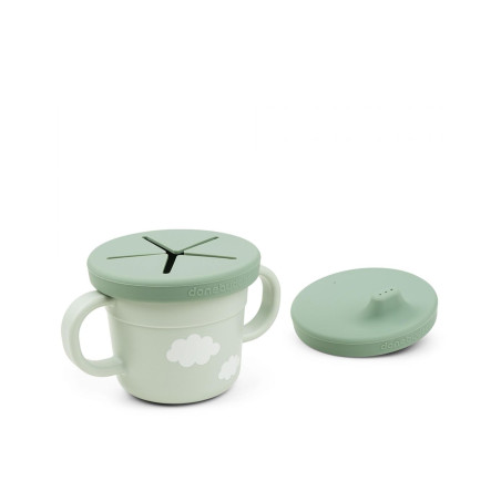 Ποτήρι Done By Deer Με Λαβές Και Στόμιο + Snack Cup Croco Green BR78103