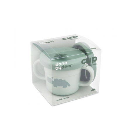 Ποτήρι Done By Deer Με Λαβές Και Στόμιο + Snack Cup Croco Green BR78103