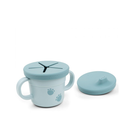 Ποτήρι Done By Deer Με Λαβές Και Στόμιο + Snack Cup Elphee Blue BR78101