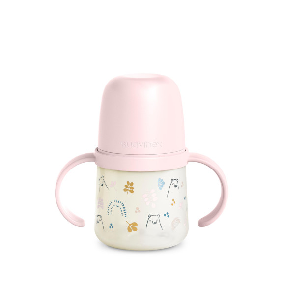 Μπουκάλι Εκπαιδευτικό με λαβές 150ml +6μ BEAR Pink Suavinex