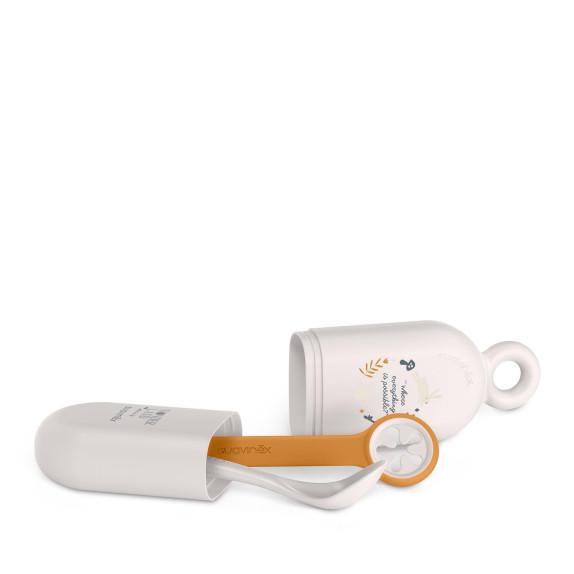 Θήκη με Κουτάλι &amp Πιάστρα Σιαλάρας +4μ White Suavinex