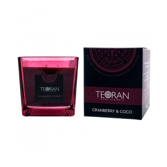 Αρωματικο κερί Teoran Cranberry Coco τετράγωνο 210 γρ -...