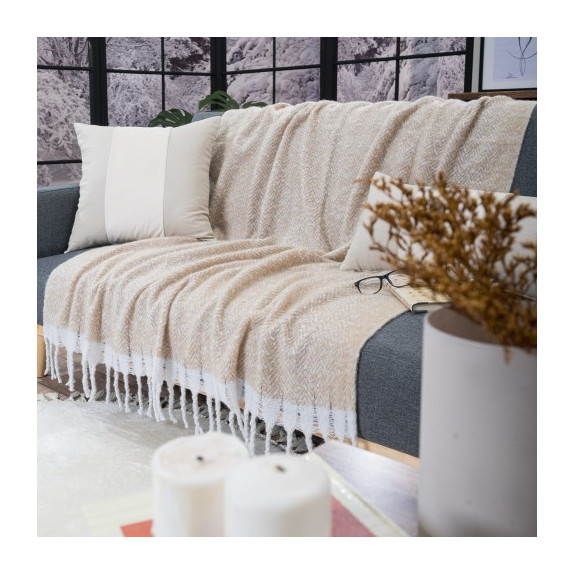 Ριχτάρι-Κουβέρτα Καναπέ Teoran Mohair 01 130x150