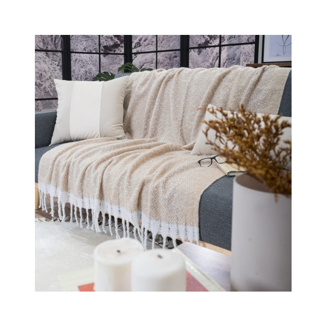 Ριχτάρι-Κουβέρτα Καναπέ Teoran Mohair 01 130x150