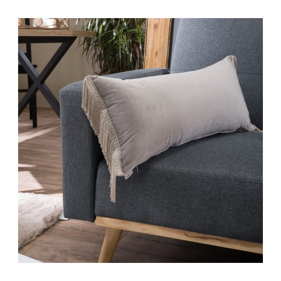 Μαξιλάρι Διακόσμησης Βελουτέ Teoran Velvet 07 με Κρόσι 30x60