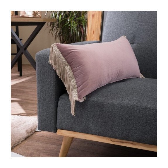 Μαξιλάρι Διακόσμησης Βελουτέ Teoran Velvet 13 με Κρόσι 30x60