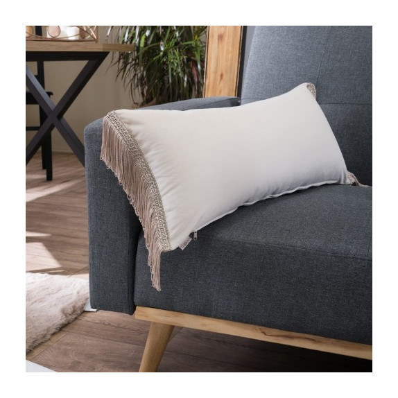 Μαξιλάρι Διακόσμησης Βελουτέ Teoran Velvet 01 με Κρόσι 30x60