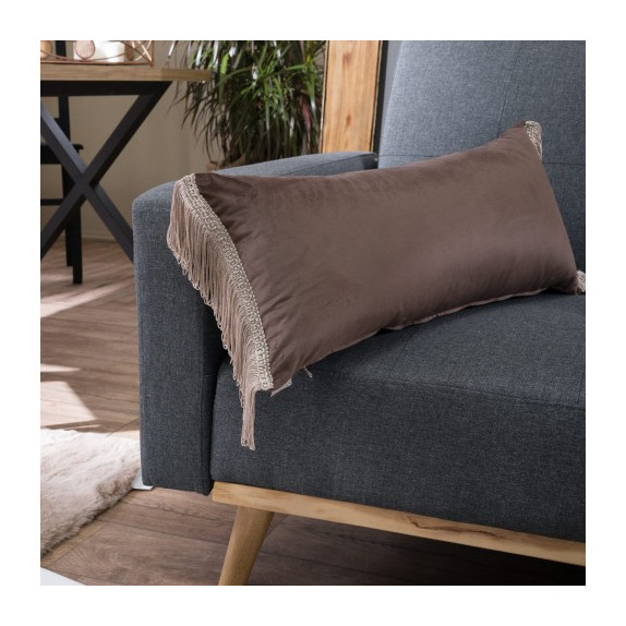 Μαξιλάρι Διακόσμησης Βελουτέ Teoran Velvet 03 με Κρόσι 30x60