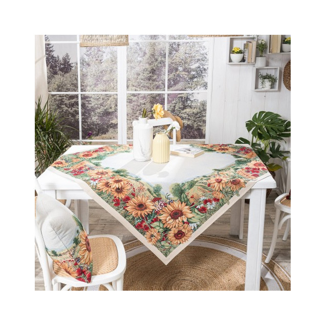 Τραπεζομάντηλο Teoran Sunflower - 140x140cm