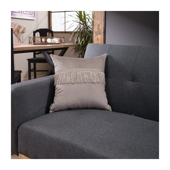 Μαξιλάρι Διακόσμησης Teoran Velvet 07 Με Κρόσι - 45x45cm...