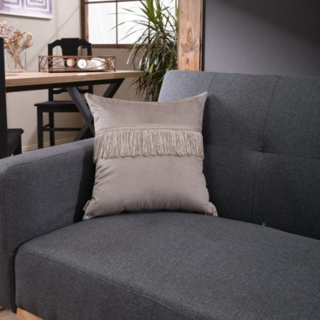 Μαξιλάρι Διακόσμησης Teoran Velvet 07 Με Κρόσι - 30x50cm με γέμιση