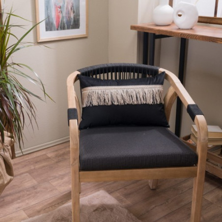 Μαξιλάρι Διακόσμησης Teoran Velvet 06 Με Κρόσι - 30x50cm με γέμιση