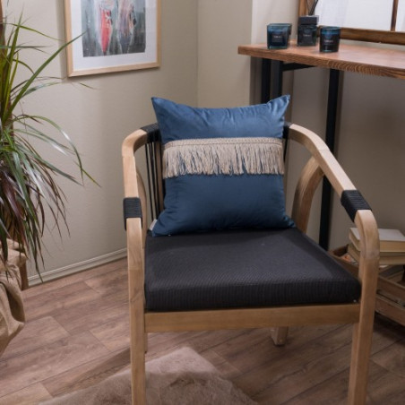 Μαξιλάρι Διακόσμησης Teoran Velvet 04 Με Κρόσι - 45x45cm με γέμιση