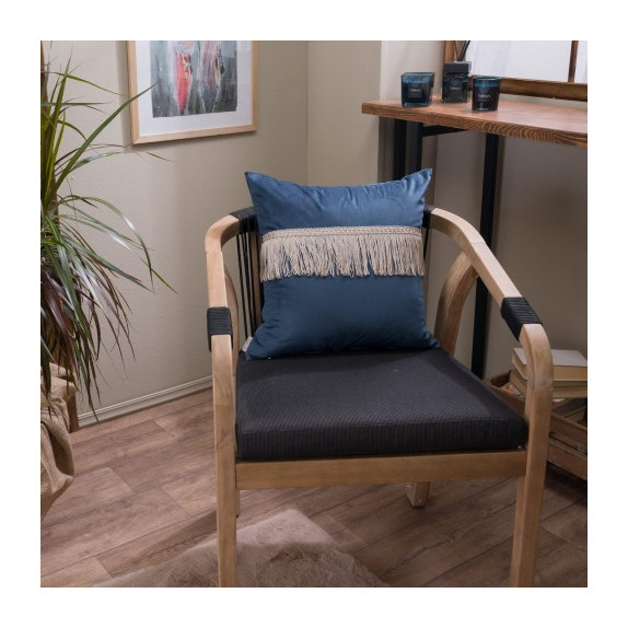 Μαξιλαροθήκη Διακόσμησης Teoran Velvet 04 Με Κρόσι - 30x50cm