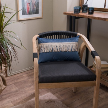 Μαξιλαροθήκη Διακόσμησης Teoran Velvet 04 Με Κρόσι - 30x50cm