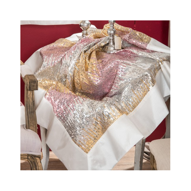 Τραπεζομάντηλο Teoran D1072-Άσπρο - 140x140cm