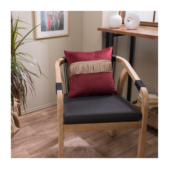 Μαξιλαροθήκη Διακόσμησης Teoran Velvet 10 Με Κρόσι - 45x45cm