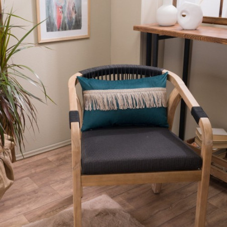 Μαξιλαροθήκη Διακόσμησης Teoran Velvet 13 Με Κρόσι - 30x50cm