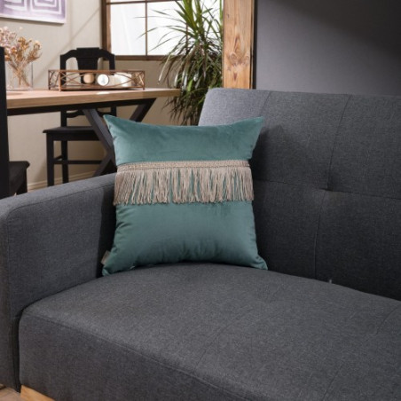 Μαξιλάρι Διακόσμησης Teoran Velvet 15 Με Κρόσι - 45x45cm με γέμιση
