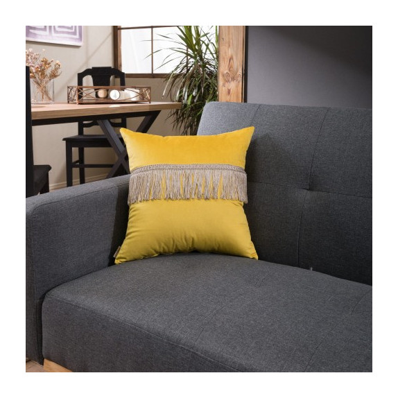 Μαξιλαροθήκη Διακόσμησης Teoran Velvet 14 Με Κρόσι - 30x50cm