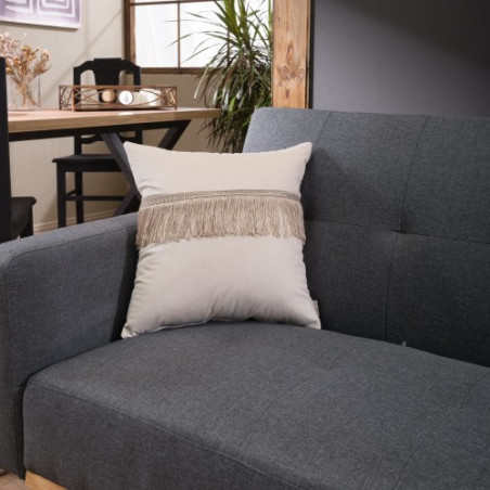 Μαξιλαροθήκη Διακόσμησης Teoran Velvet 01 Με Κρόσι - 30x50cm