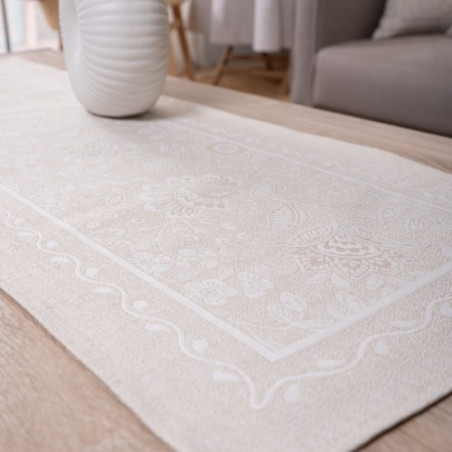 Καρέ &amp Τραβέρσα Teoran Peony 01 Σετ 2 τεμαχίων - 100x100cm &amp 40x100cm