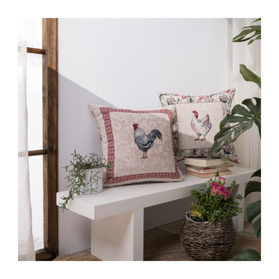 Μαξιλαροθήκη Teoran Rooster - 45x45cm με γέμιση