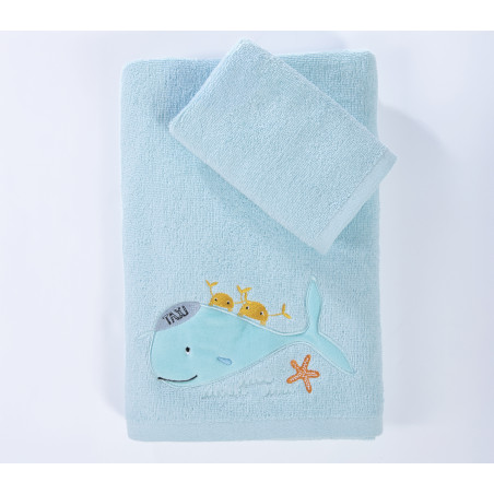 Σετ Παιδικές Πετσέτες 2 Τεμαχίων Nef-Nef  Pacific Aqua 30x50,70x140