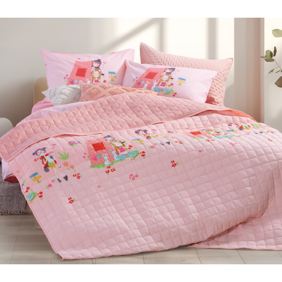 Παιδικό Κουβερλί Μονό Nef-Nef Camping Coral 180x240