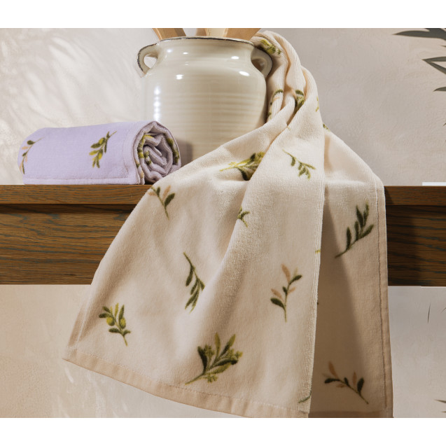 Ποτηρόπανο Βελουτέ Nef-Nef Olive Lilac 40x60