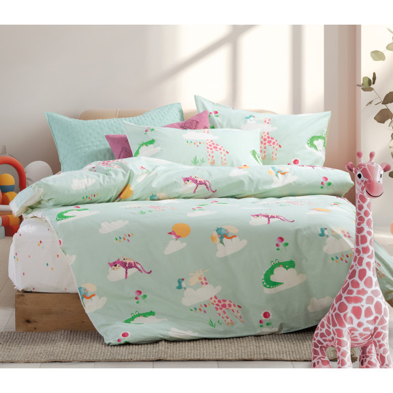 Σετ Παιδικά Σεντόνια Μονά 3 Τεμαχίων Nef-Nef Sky Is A Zoo...