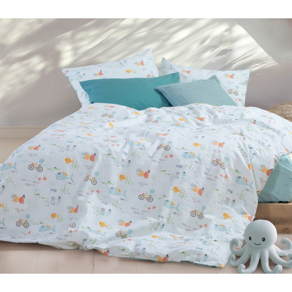 Σετ Παιδικά Σεντόνια Μονά 3 Τεμαχίων Nef-Nef Pacific Aqua...