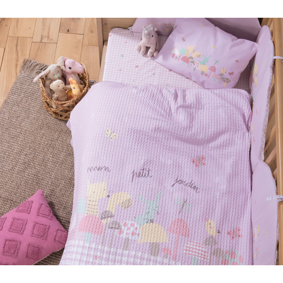 Βρεφική Κουβέρτα Πικέ Αγκαλιάς Nef-Nef Mon Petit Jardin...