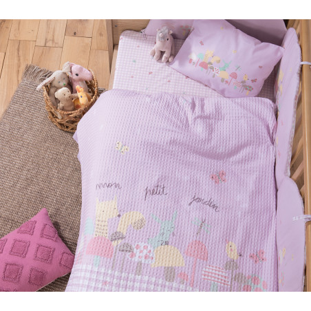Βρεφική Κουβέρτα Πικέ Αγκαλιάς Nef-Nef Mon Petit Jardin Lilac 80x110