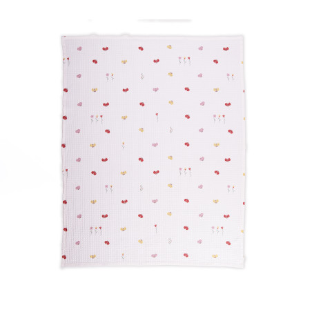 Βρεφική Κουβέρτα Πικέ Αγκαλιάς Nef-Nef Lady Bug Ecru 80x110